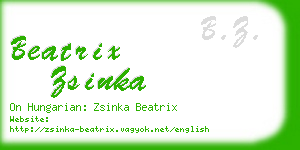 beatrix zsinka business card